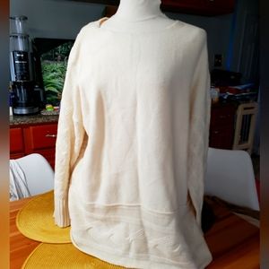 J.Jill Cream Boat Neck Sweater M/L